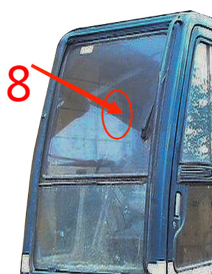 KOBELCO γυαλί 5mm μετριασμένη ανεμοφράκτης θέση No.8 αμαξιών εκσκαφέων δεξιά πλευρών γυαλιού