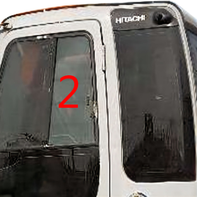 4457174 HITACHI εκσκαφέων γυαλιού αμαξιών παραθύρων μετριασμένο NO.2 γυαλί θέσης αριστερών πλευρών ευθύ