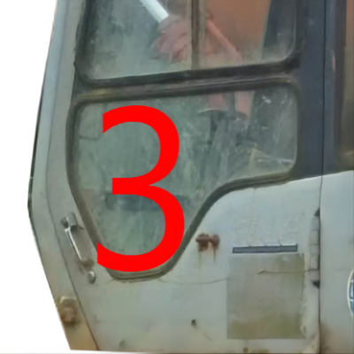 4457176 HITACHI εκσκαφέων γυαλιού αμαξιών παραθύρων μετριασμένο NO.3 γυαλί θέσης αριστερών πορτών χαμηλότερο