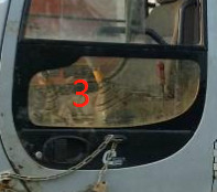 4457174 HITACHI εκσκαφέων γυαλιού αμαξιών παραθύρων μετριασμένο NO.2 γυαλί θέσης αριστερών πλευρών ευθύ