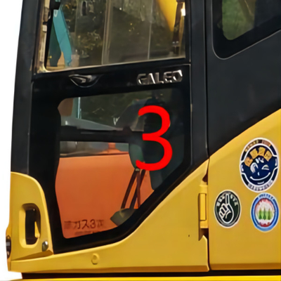 COem KOMATSU αμαξιών γυαλιού αριστερών πορτών χαμηλότερη αντικατάσταση παραθύρων θέσης NO.3 Digger