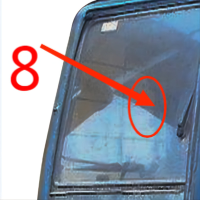 KOBELCO γυαλί 5mm μετριασμένη ανεμοφράκτης θέση No.8 αμαξιών εκσκαφέων δεξιά πλευρών γυαλιού