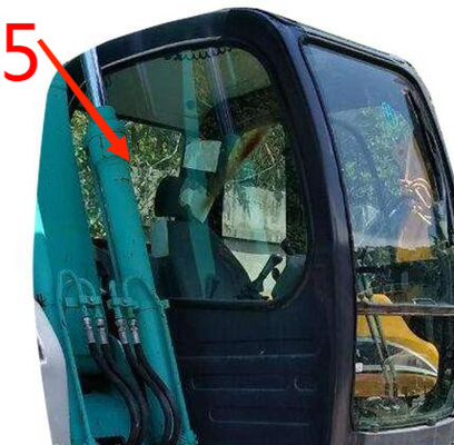Καμμμένη ανθεκτική KOBELCO εκσκαφέων θέση No.5 πίσω πλευράς γυαλιού πράσινη