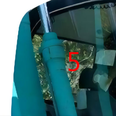 Καμμμένη ανθεκτική KOBELCO εκσκαφέων θέση No.5 πίσω πλευράς γυαλιού πράσινη