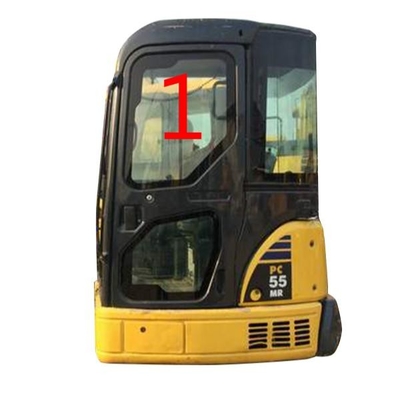 Η αριστερή πλευρά γυαλιού αμαξιών της KOMATSU PC55MR τοποθετεί το μεγάλο γυαλί NO.1 5mm που μετριάζεται πυκνά