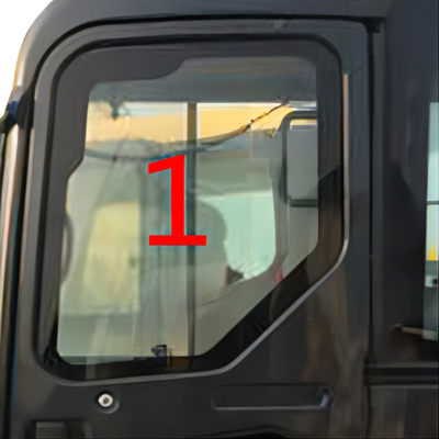 Η αριστερή πλευρά γυαλιού αμαξιών της KOMATSU PC55MR τοποθετεί το μεγάλο γυαλί NO.1 5mm που μετριάζεται πυκνά