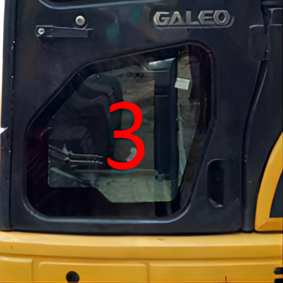 COem KOMATSU PC55MR αμαξιών γυαλιού αριστερών πορτών χαμηλότερη αντικατάσταση παραθύρων θέσης NO.3 Digger