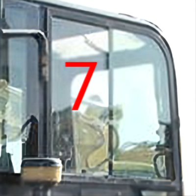 Θέση No.7 δεξιά πλευρών αντικατάστασης παραθύρων εκσκαφέων της KOMATSU PC55MR ΣΗΜΕΙΩΝ