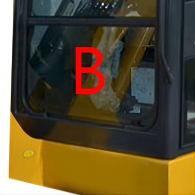 Pc56-7 μέτωπο PC56 κάτω από το μετριασμένο Position.B εκσκαφέων της KOMATSU αντικατάσταση γυαλί γυαλιού